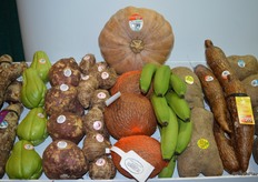Exotic produce on display at Freshway's booth.